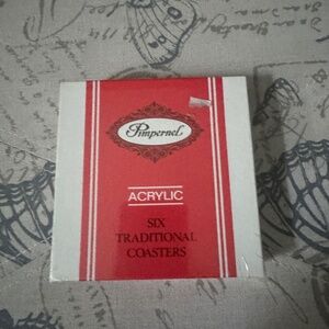 New Unopened Pimpernel Acrylic Six Traditional Coaster English C/Side